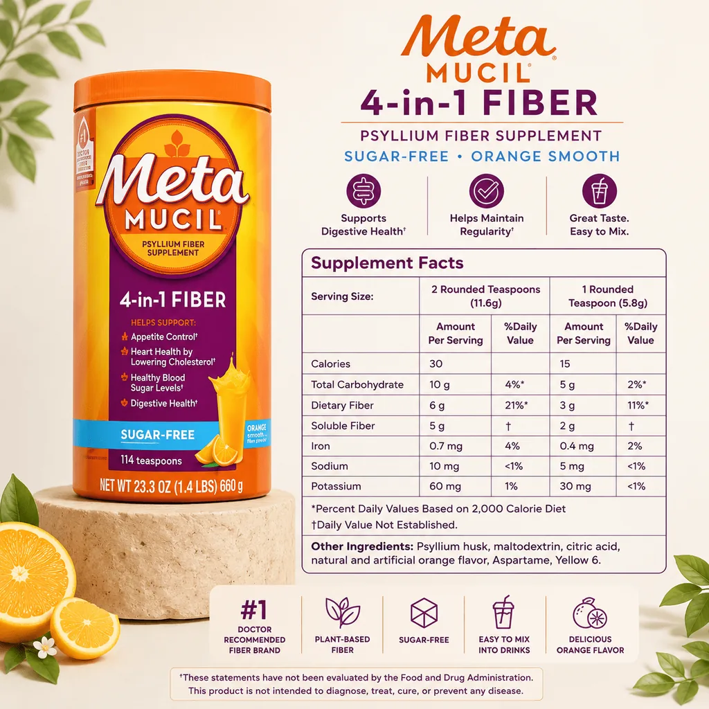 Metamucil – Psyllium 4-in-1 Fiber