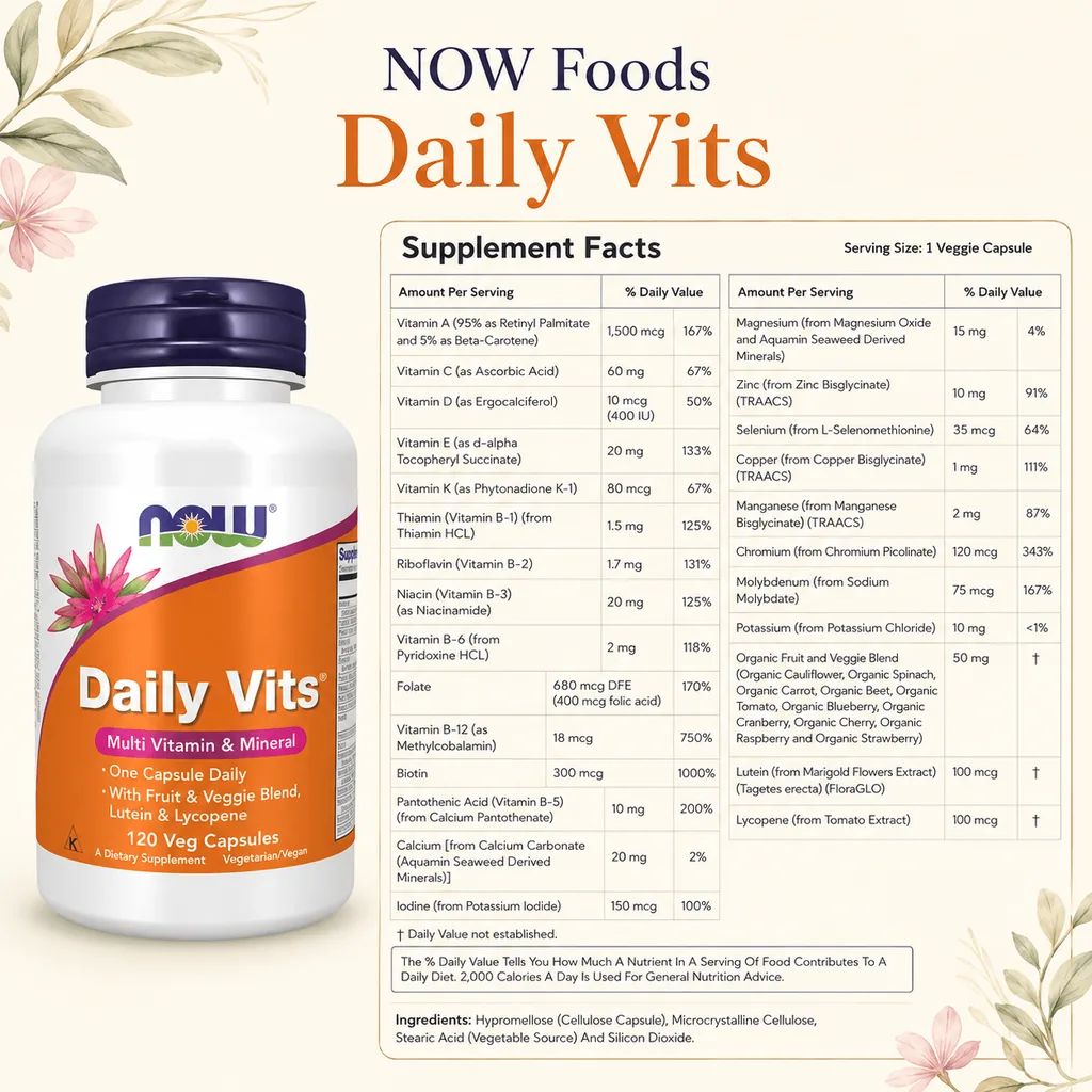 NOW Foods Daily Vits 120 veg caps